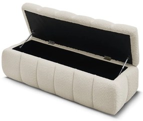 Bancă bej cu tapițerie din țesătură bouclé Mont Blanc – Bobochic Paris