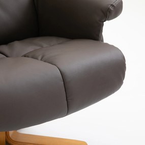 HOMCOM Fotoliu de masaj cu taburet, rotativ la 360°, fotoliu de relaxare electric cu funcții de culcare și spațiu de depozitare, fotoliu TV cu buzunar lateral și telecomandă pentru sufragerie, piele artificială, maro | Aosom Romania
