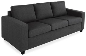Canapea Scandinavian Choice C172 Numărul de locuri: 3, Negru, Antracit, 214x88x86cm, Tapiterie, Picioare: Plastic