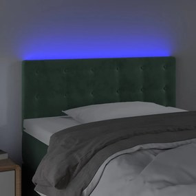 Tablie de pat cu LED, verde inchis, 90x5x78 88 cm, catifea 1, Verde inchis, 90 x 5 x 78 88 cm