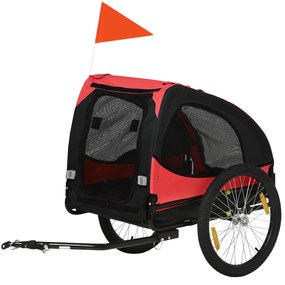 PawHut Remorcă pentru câini, remorcă pliabilă pentru biciclete, rezistentă la apă, textil Oxford, metal, 140 x 71 x 83 cm, Roșu | Aosom Romania