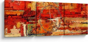 Tablou cu pictură pe pereți (cu ceas) (90x30 cm)