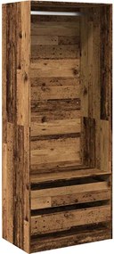 vidaXL Șifonier, lemn vechi, 80x50x200 cm, lemn prelucrat