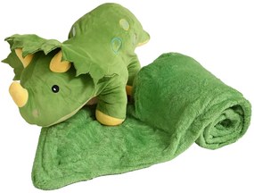 DINOZAUR de plus cu paturica cocolino in interior, verde