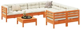 vidaXL Set mobilier de grădină cu perne, 9 piese, lemn masiv de pin
