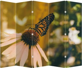 Paravan - Fluture pe floare (210x170 cm)