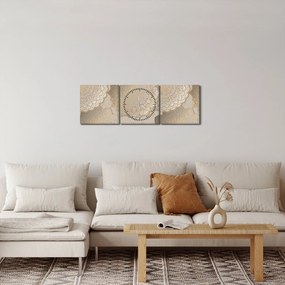 Tablou - Mandale în tonuri aurii (cu ceas) (90x30 cm)