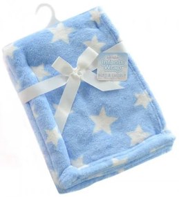 Paturica bebe bleu cu stelute Soft Touch