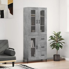 vidaXL Dulap înalt, gri beton, 69,5x34x180, lemn compozit