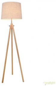 Lampadar modern cu trepied din lemn Calvin MYZ177-FL-01-BR