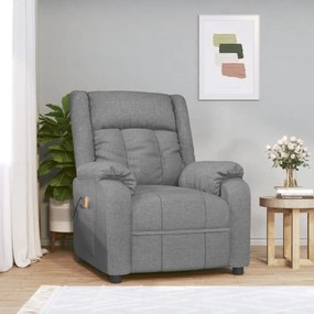 348120 vidaXL Fotoliu de masaj, gri deschis, material textil