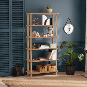 Bibliotecă cu aspect de lemn de pin 80x168,5 cm Step – Kalune Design