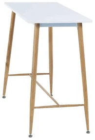 Masă de bar, Alb / fag, MDF / Metal, 110x50 cm, DORTON