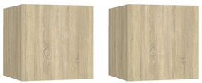 vidaXL Noptiere, 2 buc., stejar Sonoma, 30,5x30x30cm, lemn prelucrat