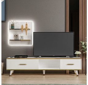 Mobilier living Mevala 2 (alb + auriu) . 1095633