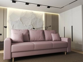 Canapea extensibilă dumonde cu ladă de depozitare si sezut confortabil din spuma high-density, Kronos Enjoy Flamingo 210x100 cm