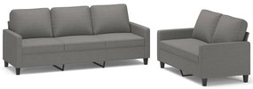 3153722 vidaXL Set de canapele cu perne, 2 piese, gri închis, textil