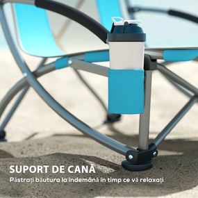Outsunny Set Scaune Plajă Albastru cu Accesorii | Aosom Romania