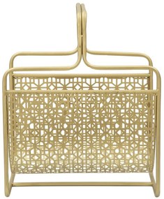 Suport pentru reviste auriu din metal, 37x22x44,5 cm, Glam Mauro Ferretti