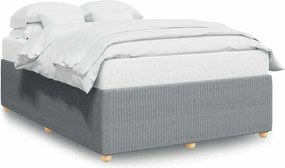 vidaXL Cadru de pat fără saltea, gri deschis, 140x190 cm, textil