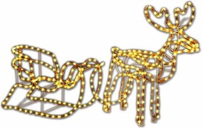 Decorațiune luminoasă pentru ren de Crăciun, 140 cm, alb cal