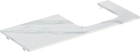 Blat pentru lavoar Geberit One cu decupaj dreapta tip marmura alba 120 cm