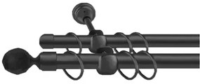 Galerie dubla Kula Crystal NEGRU, grosime 19mm,negru (Alege marime: 120 cm)