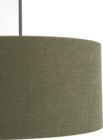 Lampă suspendată neagră cu abajur verde 50 cm - Combi 1