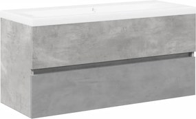 vidaXL Set mobilier de baie, 2 piese, gri beton, lemn compozit