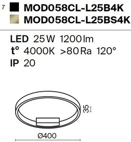 Plafoniera LED design modern Rim negru 40cm, 4000K