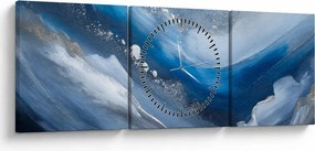Tablou - Abstractizarea oceanului (cu ceas) (90x30 cm)