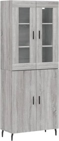 vidaXL Dulap înalt, gri sonoma, 69,5x34x180 cm, lemn compozit