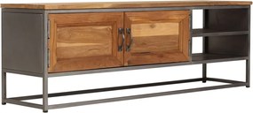 vidaXL Comodă TV, lemn de tec reciclat și oțel, 120 x 30 x 40 cm