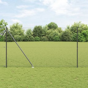 vidaXL Set stâlpi gard metalici Set 2 Gri Metal, Plastic 10 x 1.5 m