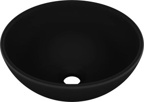 vidaXL Chiuvetă baie lux, negru mat, 32,5x14 cm, ceramică, rotund