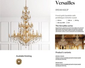 Candelabru XXL 60 brate LUX cu cristale Scholer, Versailles