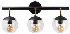 Aplica de perete cu 3 Becuri Gondol - 3032, Soclu E27, Max. 40W, Culoare Negru