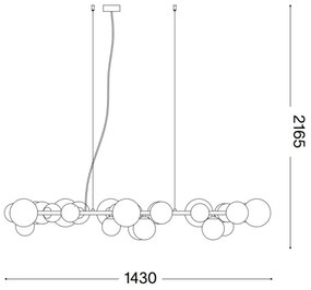 Lustră LED pe cablu Ideal Lux PERLAGE 1xG9/3W/230V d. 143 cm negru/fumuriu