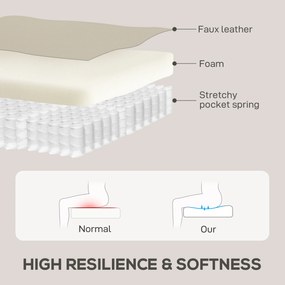 HOMCOM Scaun Reclinabil Manual Relaxant cu Suport pentru Picioare și Bază Pivotantă Fără Brațe, Crem | Aosom Romania