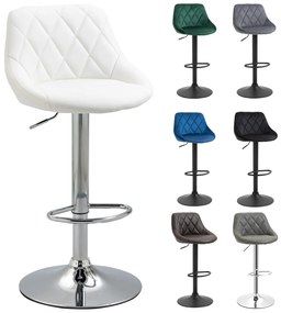 HOMCOM Set 2 Scaune Bar Pivotante Moderne, Reglabile, Albe, Design Confortabil | Aosom Romania