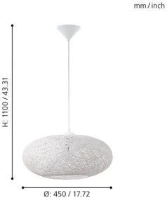 Eglo 93373 - Lampa suspendata CAMPILO 1xE27/60W/230V