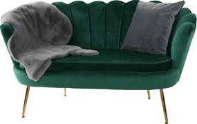 Bancă în stil Art-deco, catifea Velvet smarald/crom auriu, NOBLIN