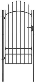 vidaXL Poartă de grădină, negru, 1 x 2,5 m, oțel