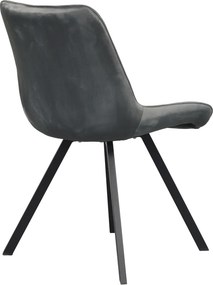 Scaun de sufragerie, ţesătură Velvet gri închis/negru, SAMIRA