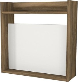 Birou pentru laptop Alb și nuc