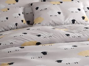 Lenjerie de pat din microfibra SHEEP DREAM gri Dimensiune lenjerie de pat: 70 x 90 cm | 140 x 200 cm