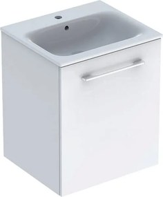 Set dulap suspendat si lavoar Geberit Selnova alb 1 usa 55 cm