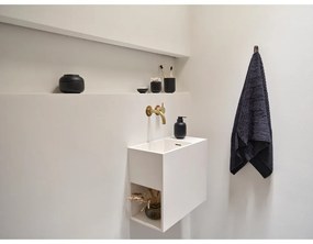 Organizator de baie negru pentru dischete demachiante din gresie ceramică Sensu – Zone