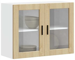 vidaXL Dulap de bucătărie cu ușă de sticlă din stejar Sonoma „Porto”.