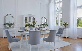 Masă lemn masiv alb dining extensibilă Elizabeth 190/, 240 × 100 × 80 cm
